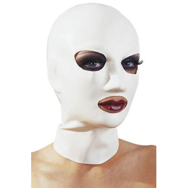 Cagoule blanche ouverte en latex